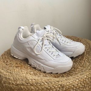 Monochrome White Fila Disrupters